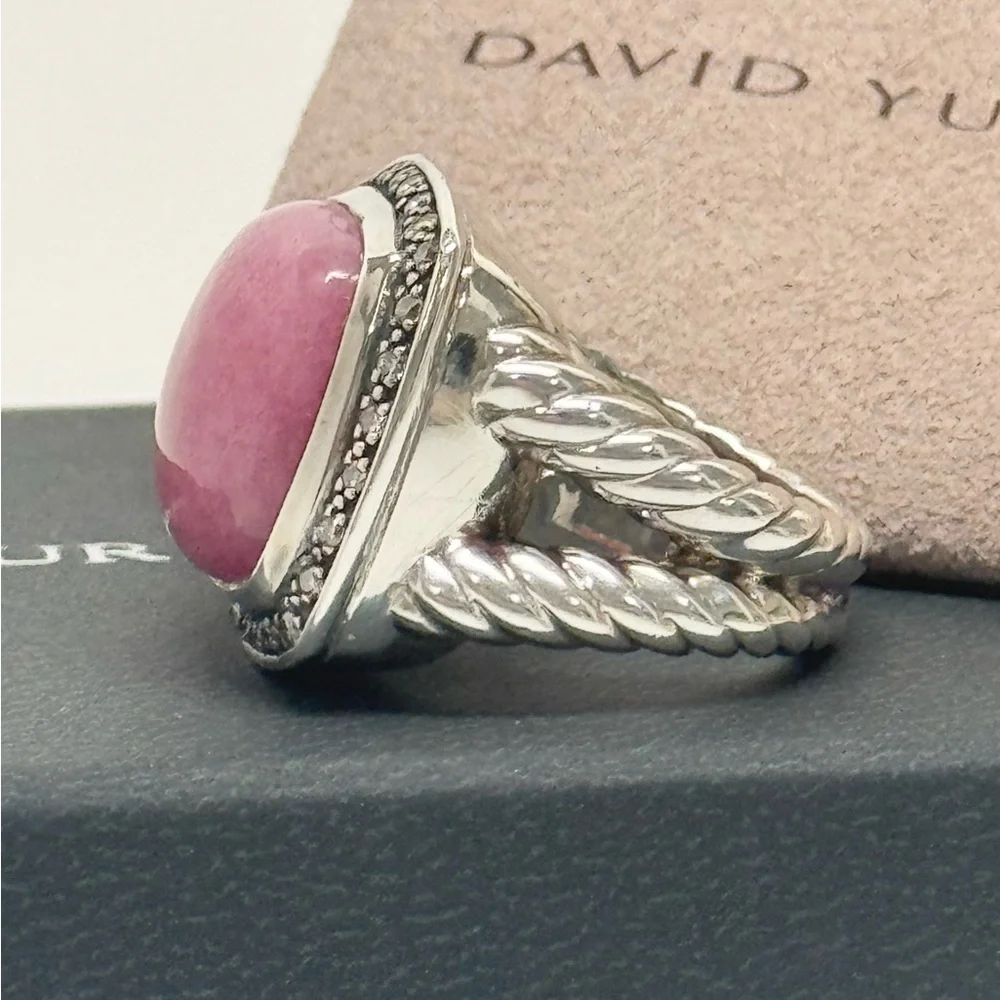 David Yurman Moonlight Ice Rhodolite Diamond Albion Ring